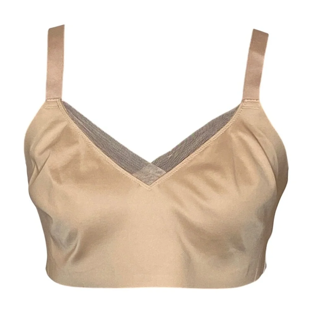 ThirdLove Womens 24/7 Classic Wireless Crossover Minimizer Bra Size 34D Taupe